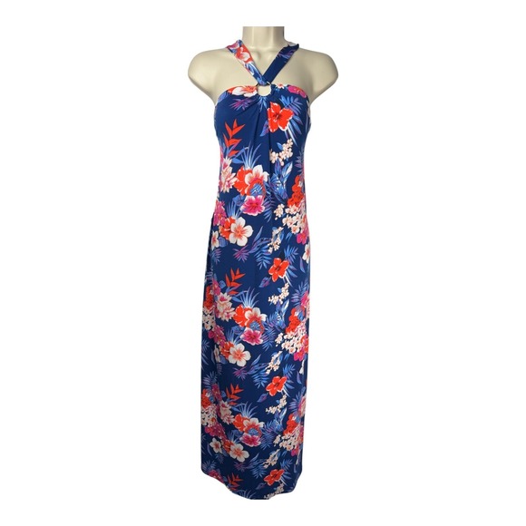 Tommy Bahama Dresses & Skirts - Tommy Bahama Womens Large Maxi Dress Mira Dora Floral Halter Neck Coastal